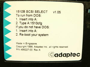 送料最安 94円 FDA08：FD版　ADAPTEC　1510B SCSI SELECT v1.05　