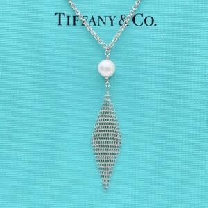 【極美品】Tiffany & Co. ネックレス　メッシュ　パール　SV925