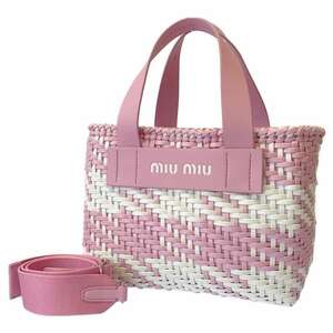 ミュウミュウ ハンドバッグ イントレッチオ レザー 5BA077 MIUMIU 2wayショルダーバッグ 白