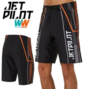 ジェットパイロット JETPILOT 2023 ボードパンツ 送料無料 ラリー メンズ ボードショーツ W23901 ブラック/オレンジ 42 海パン