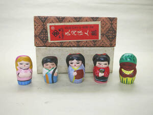 [大幸]　中国仙芝制　民族土人形(民間泥人)　共箱　良品　古玩　中国制造　カワイイ　女人像　飾り置物　