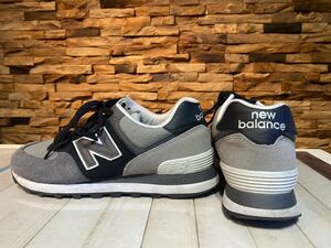 ★new balance ニューバランス NB 574 ランニングシューズ ブラック×グレー×ホワイト レディースsize24.5 軽量 スニーカー 