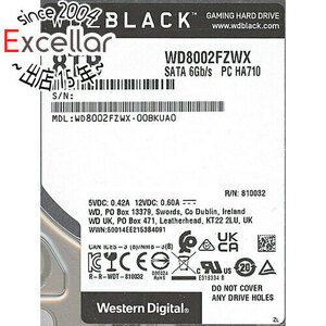 Western Digital製HDD WD8002FZWX 8TB SATA600 7200 [管理:1000027703]