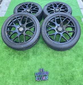 ★希少PDW 18インチホイール タイヤ付き4本 18x8JJ+35 5穴 PCD100 プリウス30/50系/レガシィ/インプレッサ/BRZ 86等★