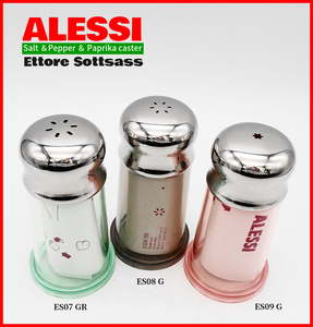 ＜Sottsass Collection＞1998 ALESSI Salt＆Pepper＆Paprika castor＿アレッシィ調味料入れ＿エットーレ・ソットサス