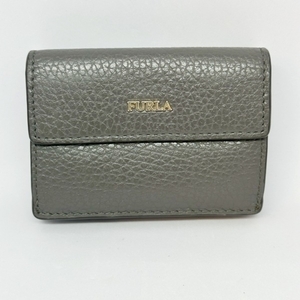 フルラ FURLA 3つ折り財布/ミニ/コンパクト - レザー ダークグレー コンパクトウォレット 財布