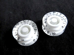 ★Speed knob／スピードノブ White/ホワイト/白◆コントロール・ノブ ２個SET ミリサイズ／Gibson レスポールなどに