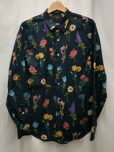 Paul Smith ポール・スミス ネイビー 花柄／N8875 長袖シャツ Lサイズ