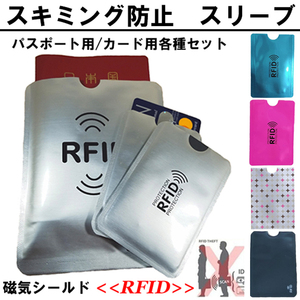 スキミング防止用 スリーブ 旅行用品 RFID パスポート クレジットカードケース 磁気シールド セキュリティー パスポート用2枚