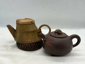 mi9044060/中国 急須 在銘 竹彫 たけのこ 煎茶道具 中国茶器 筍 古美術