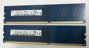 SK HYNIX 1Rx16 PC3-12800U 2GB 2枚組 1セット 4GB DDR3 デスクトップ用 メモリ DDR3-1600 2GB 2枚で 4GB DDR3 DESKTOP RAM