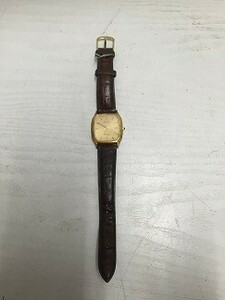 ◇動作品 SEIKO DOLCE セイコー ドルチェ スクエア ゴールド文字盤 QZ SPG30 5E61-5A10 記念刻印入り