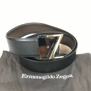 未使用品【ゼニア】本物 Zegna ベルト Zバックル 全長101cm 幅4cm ジーゼニア エルメネジルドゼニア レザー メンズ イタリア製 送料520円