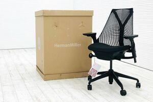 【未開封未使用品】 ハーマンミラー セイルチェア ミドルバック 中古 Herman Miller 中古オフィス家具 フルアジャスタブル 可動肘 ブラック