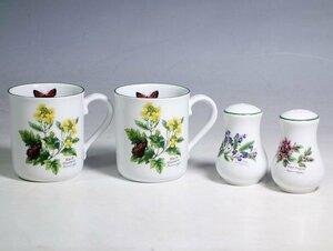 K05011【ROYAL WORCESTER ロイヤルウースター】HERBS ハーブス マグカップ 2客 ペア / 調味料入れ ソルト＆ペッパー シーズニングケース