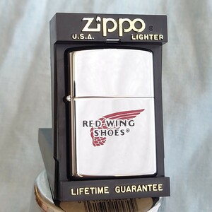 1111円～ ZIPPO 未使用 RED WING SHOES レッドウイング 企業コラボ SILVER Color ケース有りジッポー オイルライター USA