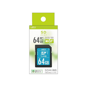 【20個セット】 Lazos SDXCメモリーカード 64GB UHS-I CLASS10 紙パッケージ L-B64SDHX10-U3X20