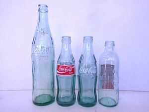 ★ コカ・コーラ Coca-Cola 空き瓶 4本まとめ売り ビン ガラス 1970年代 125周年記念ボトル他 500ｍl 緑ガラス瓶 昭和レトロ 星デザイン ★
