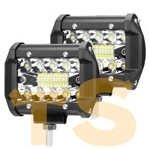 2個 LED ワークライト 12V/24V 60W ホワイト ..新品.. 作業灯 投光器 前照灯 車幅灯 前照灯 照明 除雪機 重機 船舶 SM60W トラック