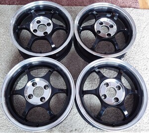 ☆BLACK RACING PRO N1+R 6J PCD100 +38 4H 4本SET ブラックレーシング ARROW ENTERPRISE 15inch JDM SSR WORK ADVAN WEDS P1 FF 軽CAR BR