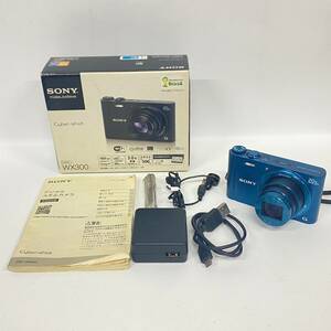 1円~【実働】ソニー SONY Cyber-shot DSC-WX300 ブルー 20x Optical Zoom 3.5-6.5/4.3-86 コンパクトデジタルカメラ 箱付き J110034