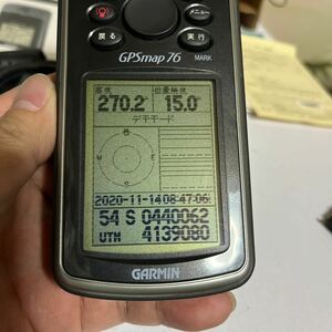 GARMIN/ガーミン　パーソナルナビゲーター　GPSMAP 76 通電OK 横線ドット抜け有り　ジャンク扱い　中古一式