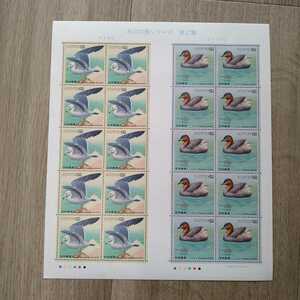 未使用★切手シート／水辺の鳥シリーズ 第2集 ウミネコ カイツブリ／62円切手20枚