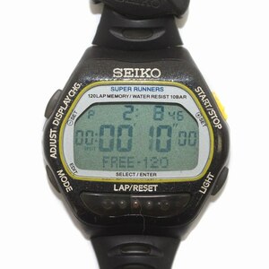 セイコー SEIKO スーパーランナーズ 腕時計 ウォッチ デジタル クォーツ ラバー 黒 ブラック S650-4000 /IR ■GY18 メンズ