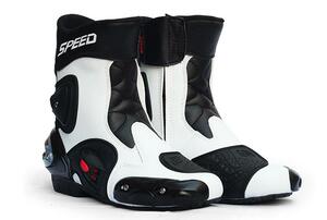 新入荷 PRO SPEED オートバイ レーシングブーツ バイク用ブーツ 靴 白 サイズ43 26.5-27cm