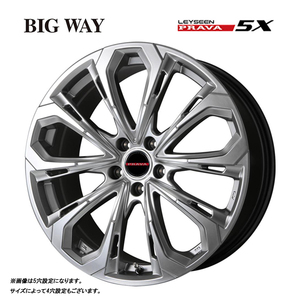 送料無料 ビッグウェイ Leyseen PRAVA 5X 6.5J-16 +48 5H-114.3 (16インチ) 5H114.3 6.5J+48【1本単品 新品】