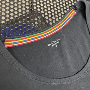 ポールスミスpaulsmith 半袖 無地 Tシャツ 黒 ブラック 素材タグ取れかけてます LLサイズ表記（小さめ 身幅44センチしかないです