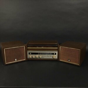 ER1109-1-3 SANYO RADIO＆STEREO PHONIC DS-22F 現状品 真空管ステレオ ラジオ レコードプレーヤー スピーカー付き 昭和レトロ 140サイズ