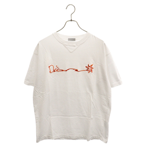 ディオール 22AW×トラヴィススコット カクタスジャック 刺繍半袖Tシャツ カットソー 283J685C0554 ホワイト