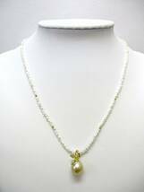 未使用　天然南洋白蝶真珠　小粒ケシパール/2mm-3mm　ネックレス　ゴールデンバロックパール/10.25mm　SILVER　peal necklace　jewelry
