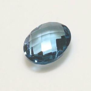 両面チェスカット ロンドンブルートパーズオーバル 3.62ct ラ