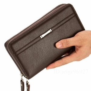 H721★長財布 メンズ レザー 革 レザーウォレット 財布バッグ ラウンドファスナー スマホも入る カード収納多数 財布 大容量