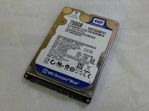 WD WD7500BPVT 750GB HDD 2.5 SerialATA ハードディスク フォーマット確認のみ#TM90393