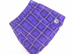 FIDRA フィドラ ゴルフ ベロア チェック スカート パンツ sizeXS/紫 ◇■ ☆ dic6 レディース