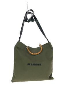 JIL SANDER◆タグ付/BAMBOO SHOPPER SQUARE/トートバッグ/コットン/J26WC0003