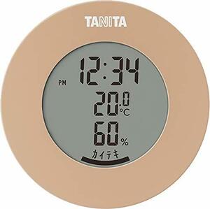 タニタ 温湿度計 時計 温度 湿度 デジタル 卓上 マグネット ライトブラウン TT-585 BR