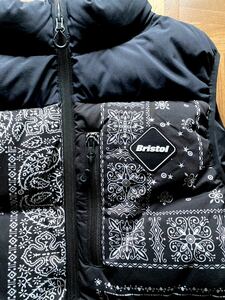 ★ F.C.Real Bristol ★ DOWN VEST FCRB バンダナ Lサイズ SOPH ペイズリー ダウン ベスト BLACK SOPH 22FW ブラック 黒