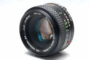 （綺麗）MINOLTA ミノルタ 純正 MC ROKKOR-PF 50mm 高級単焦点レンズ 1:1.7 希少な作動品