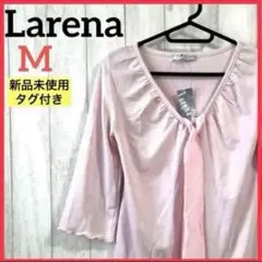 【新品未使用】Larena 7分袖 Tシャツ カットソー フロントリボン 無地