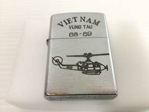 Y916 希少　VIETNAM ZIPPO/ベトナムジッポ　ジッポー　68-69 オイルライター　喫煙具　ヴィンテージ　ヘリコプター　現状品　1点
