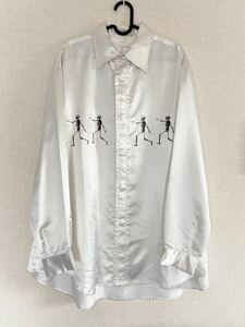 1994 yohji yamamoto pour homme scull print polyester shirts super big size archive ヨウジヤマモト 