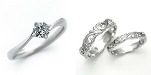 婚約指輪 結婚指輪 セットリング 安い ダイヤモンド プラチナ 0.3カラット 鑑定書付 0.306ct Dカラー VS2クラス 3EXカット H&C CGL