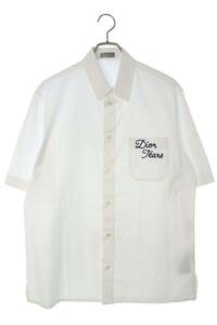 ディオール DIOR 393C532A5820 サイズ:39 ロゴ刺繍コットン半袖シャツ 中古 SS13