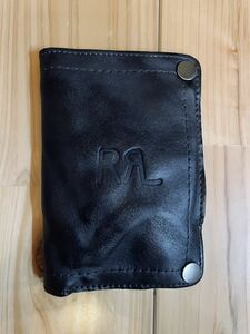 新品未使用 希少　RRL ブラックレザーウォレット 財布 ダブルアールエル ビンテージ加工 二つ折り財布 ヴィンテージブラック　黒