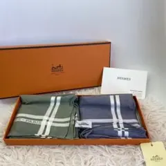 未使用難あり【HERMES】エルメス ハンカチーフ コットン100％ ハンカチ