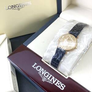 未使用 LONGINES ロンジン 腕時計 18K 750刻印 L4.191.6 レディース クォーツ 2針 革ベルト 箱付き 24d菊TK